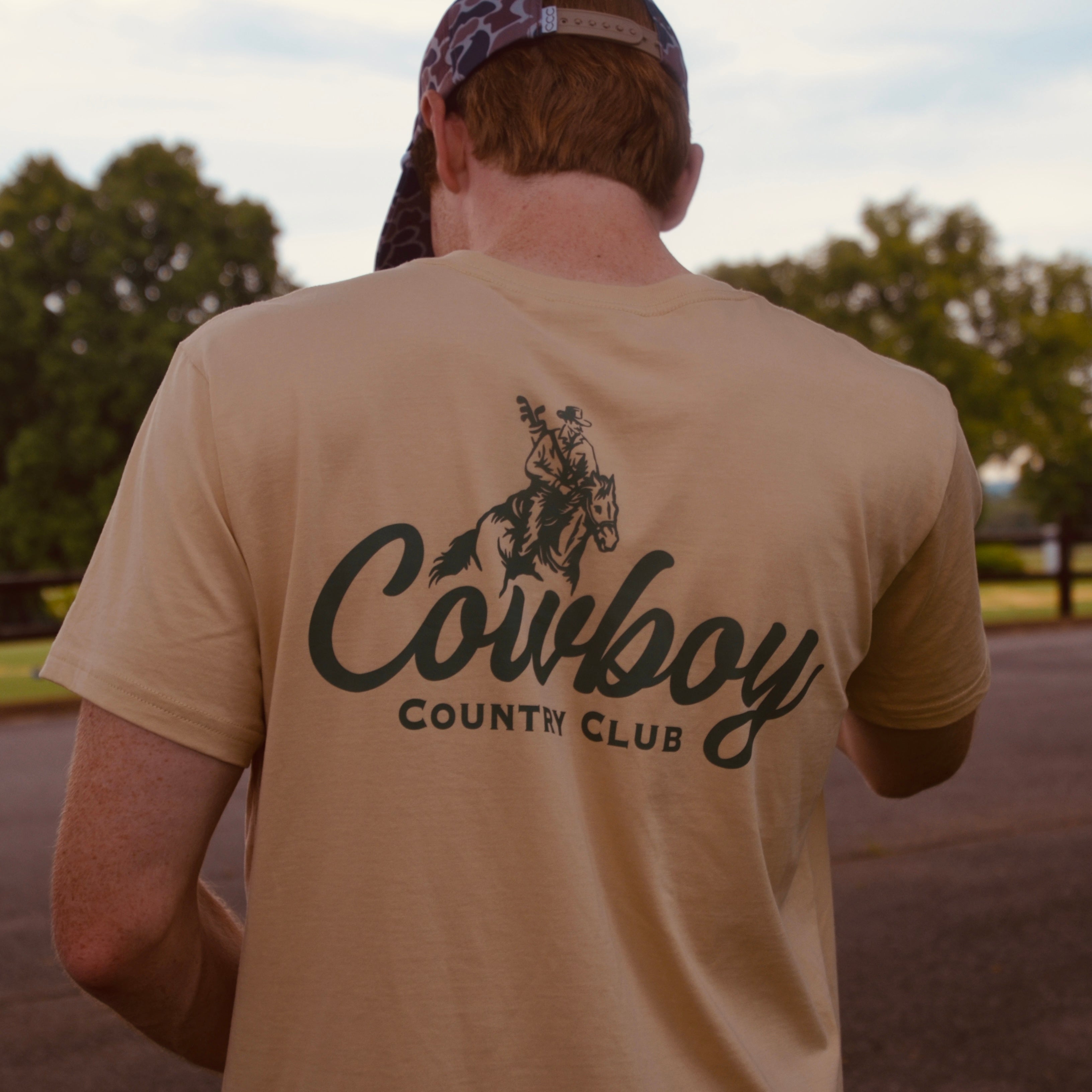Cursive Club Graphic T-Shirt Cream