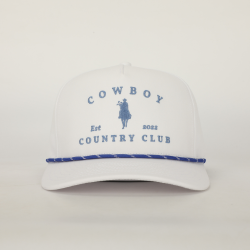 Horse Logo Roped Golf Hat White, Front