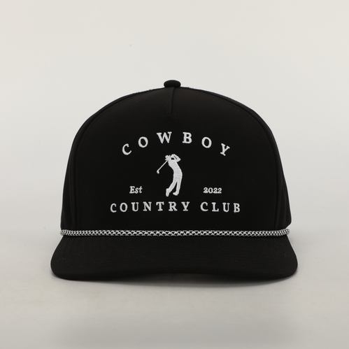 Cowboy County Club Logo Roped Black Hat display picture 3