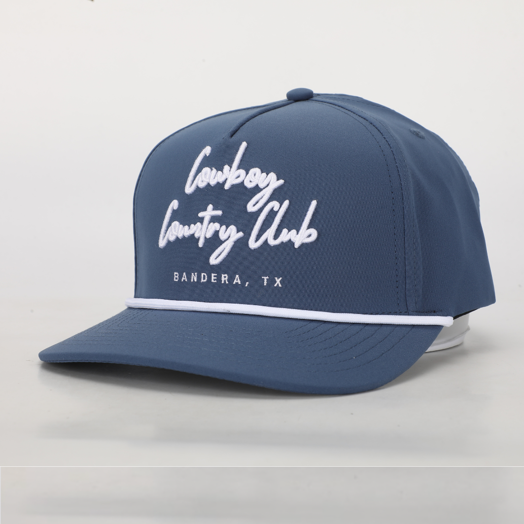 Cursive Roped Hat Navy