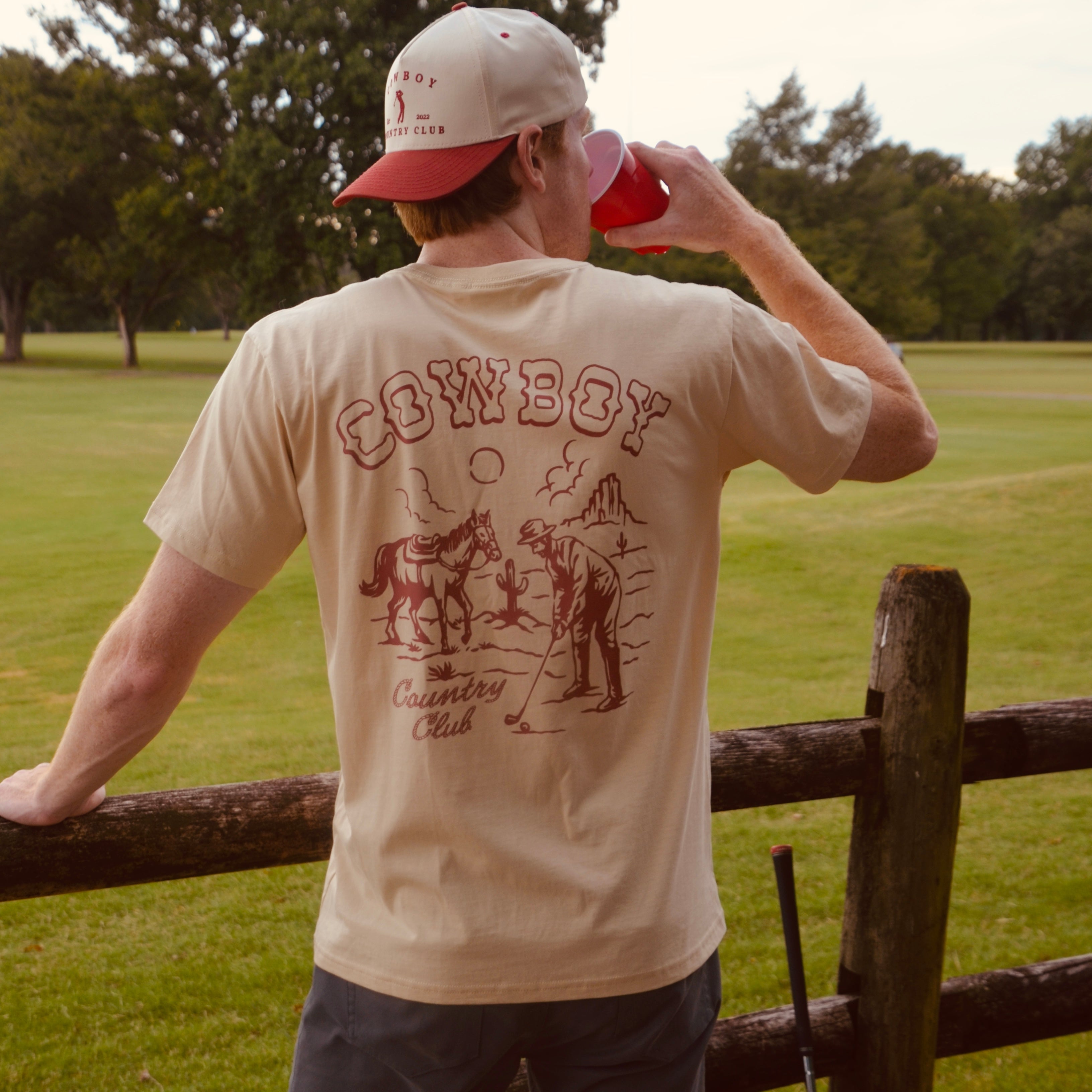 Horse & Sun Graphic T-Shirt Red