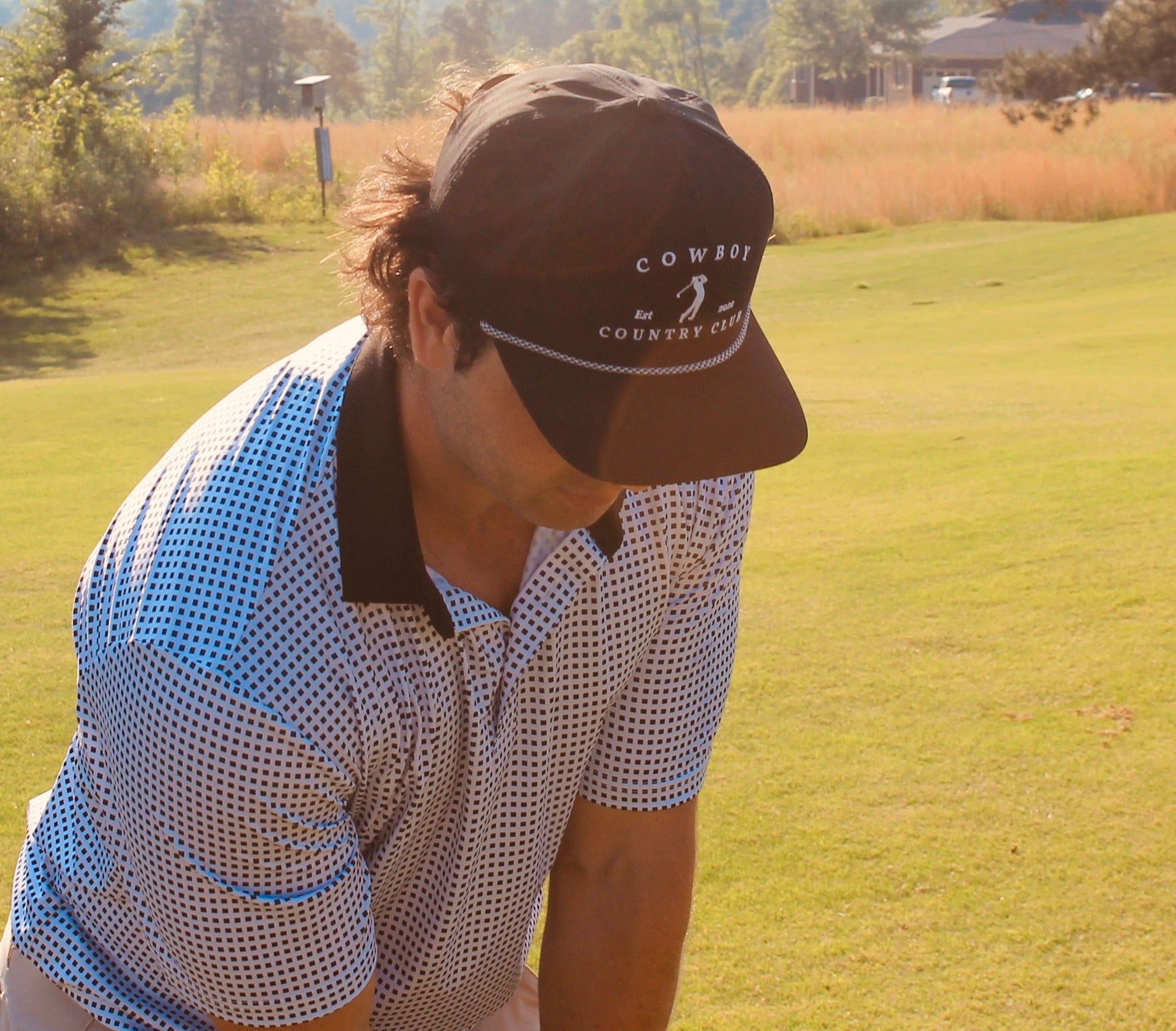 Golfer Roped Hat Black