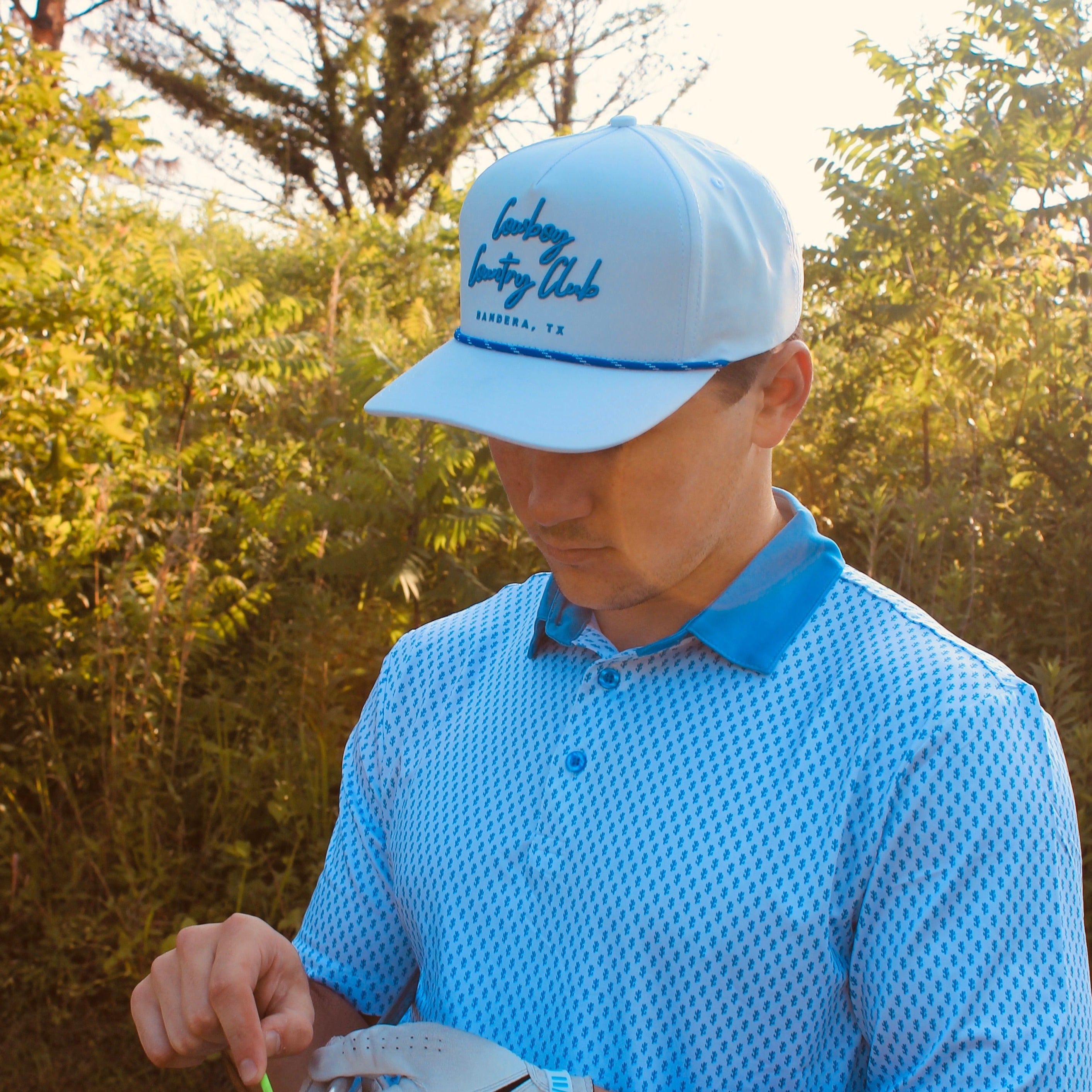 Cursive Roped Hat White