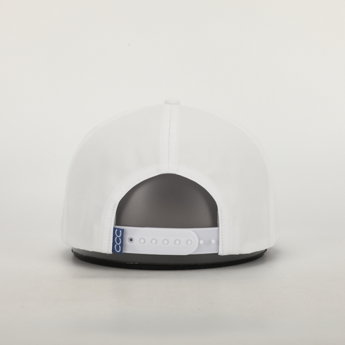 Adjustable Logo Roped White Hat Back