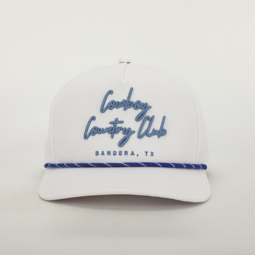 Cursive Roped Golf Hat White