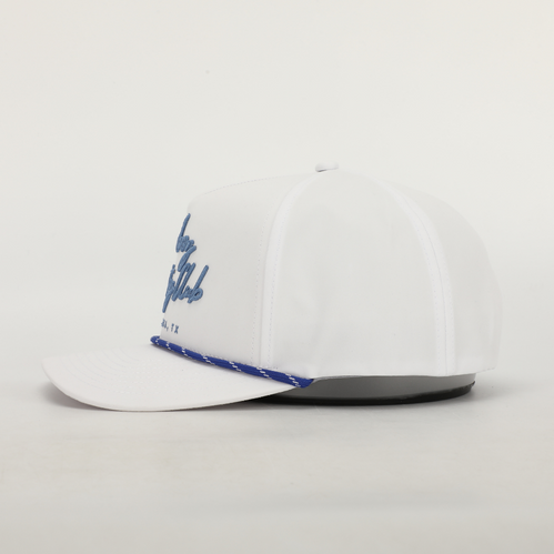 Cursive Roped Golf Hat White, Side