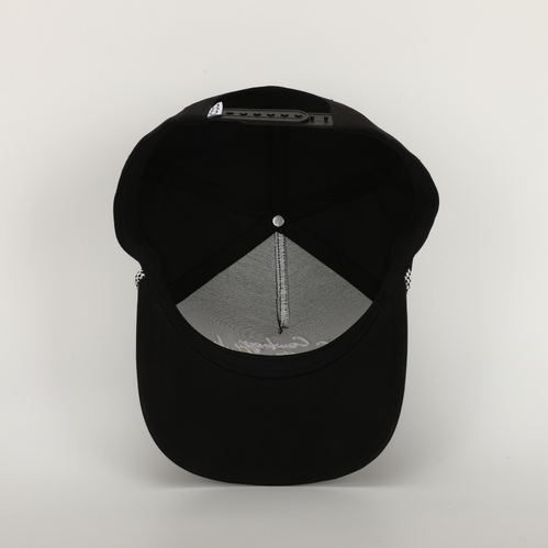 Cursive Roped Hat Black