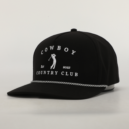 Logo Golfer Roped Hat Black, Diag